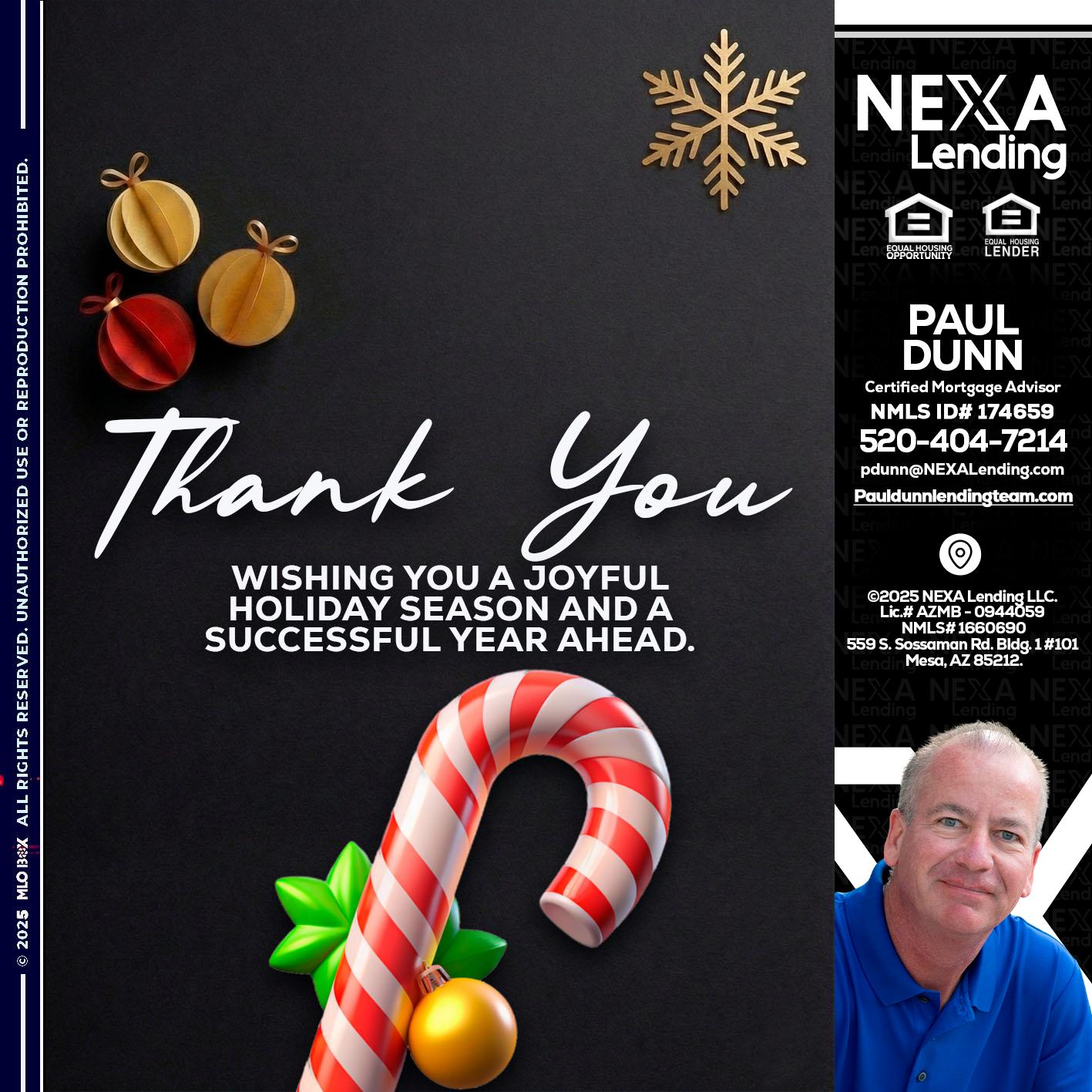 THANK YOU - Paul Dunn -Certified Mortgage Advisor