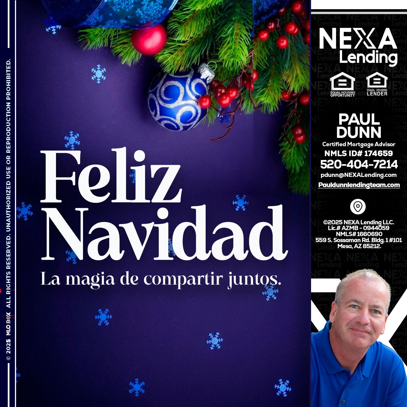 FELIZ NAVIDAD - Paul Dunn -Certified Mortgage Advisor