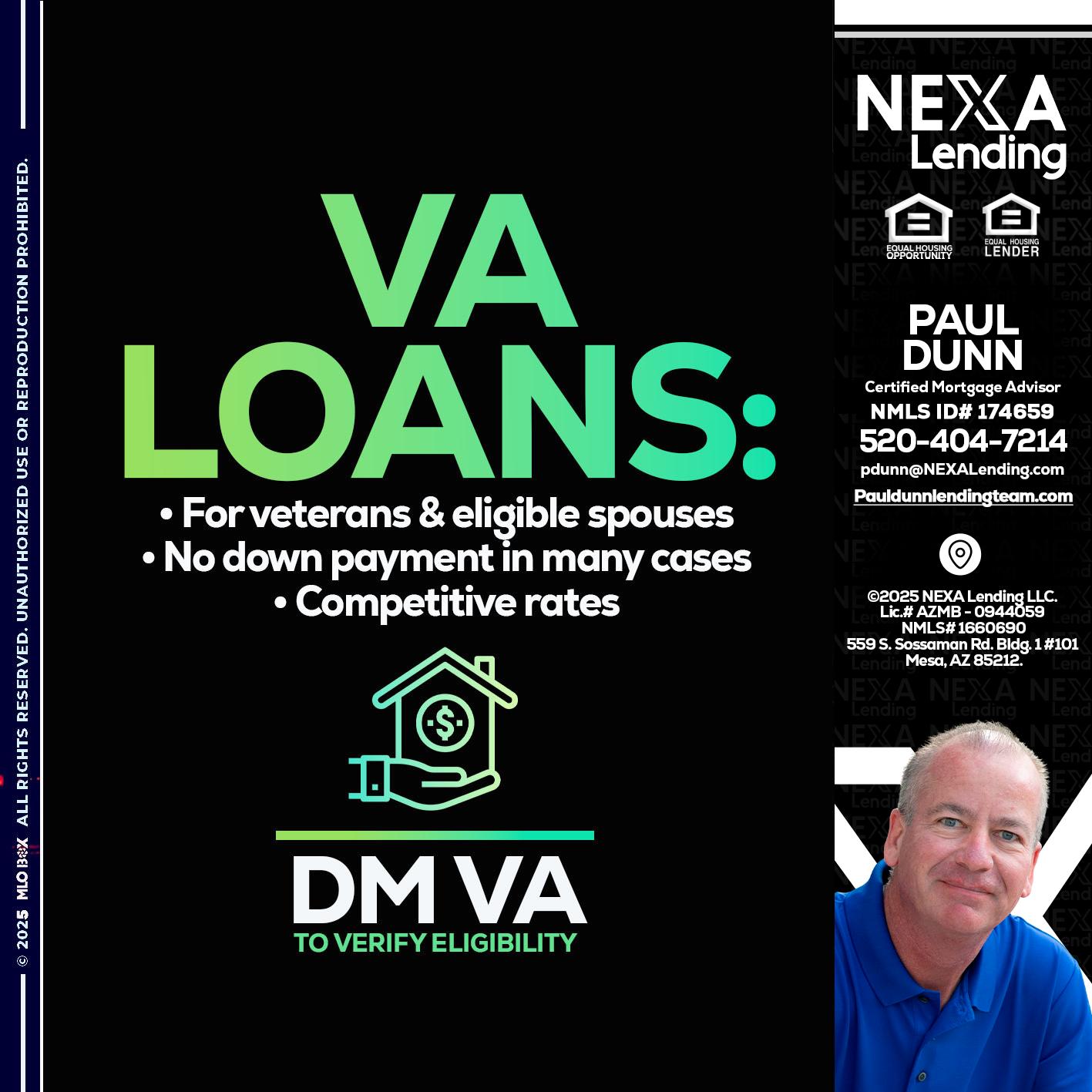 VA LOANS - Paul Dunn -Certified Mortgage Advisor