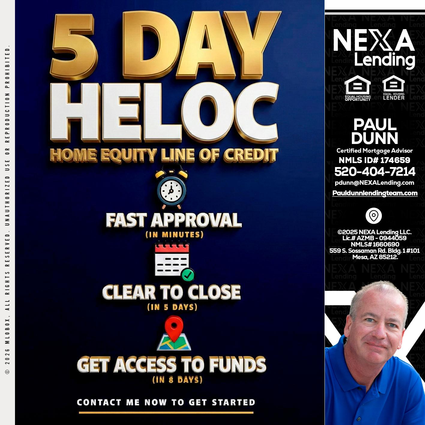 5 day hello - Paul Dunn -Certified Mortgage Advisor