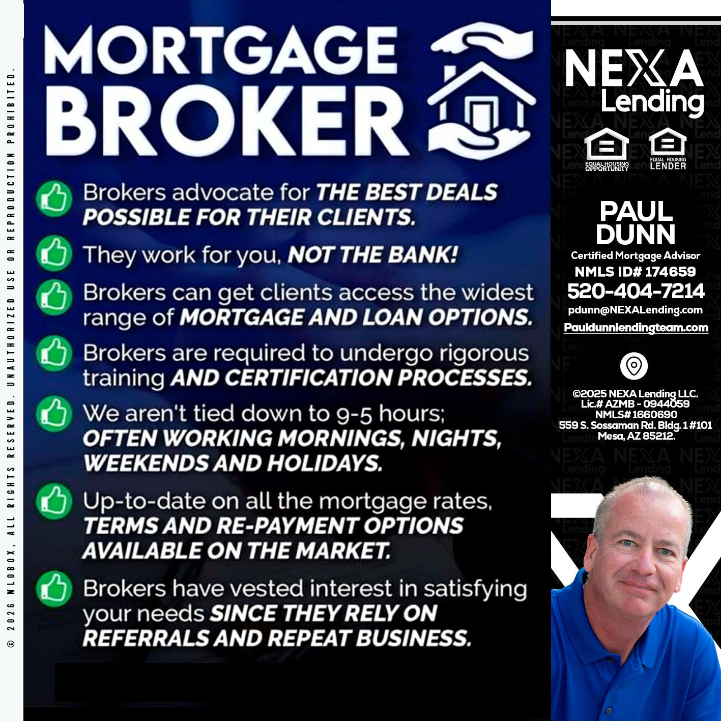 MORTGAGE BROKER - Paul Dunn -Certified Mortgage Advisor