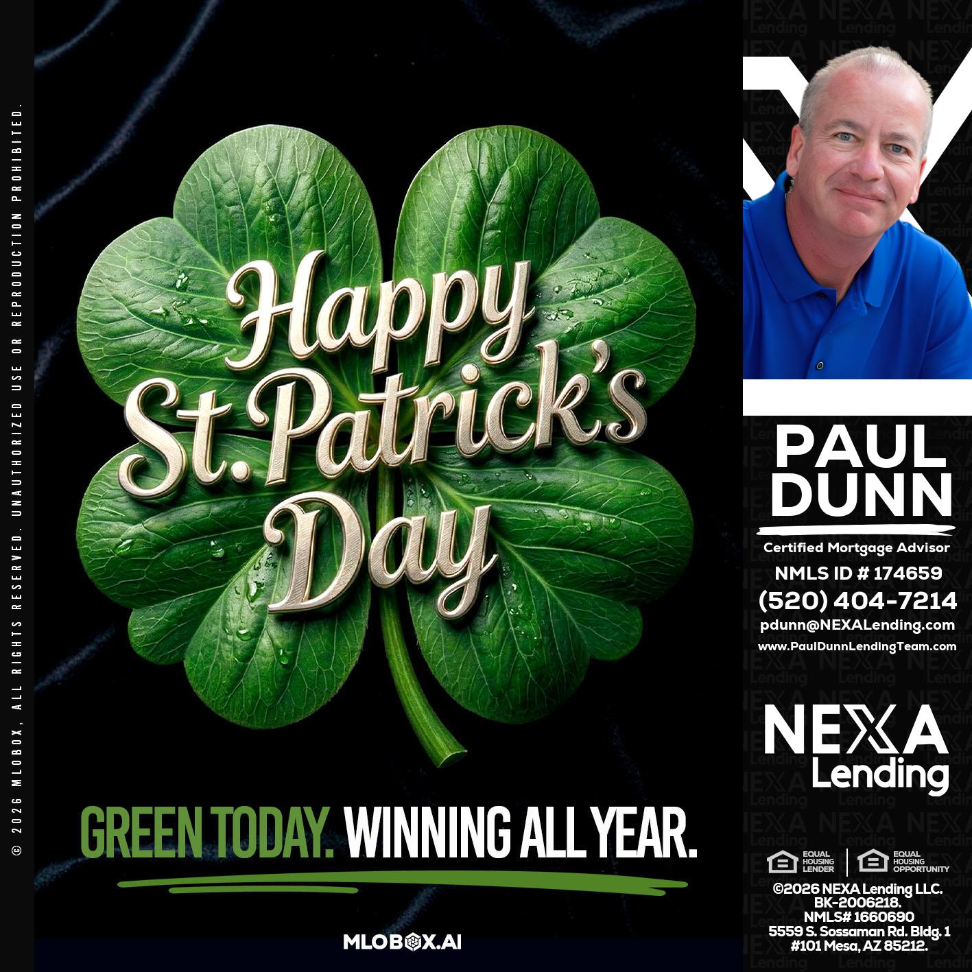 happy st. Patricks day - Paul Dunn -Certified Mortgage Advisor