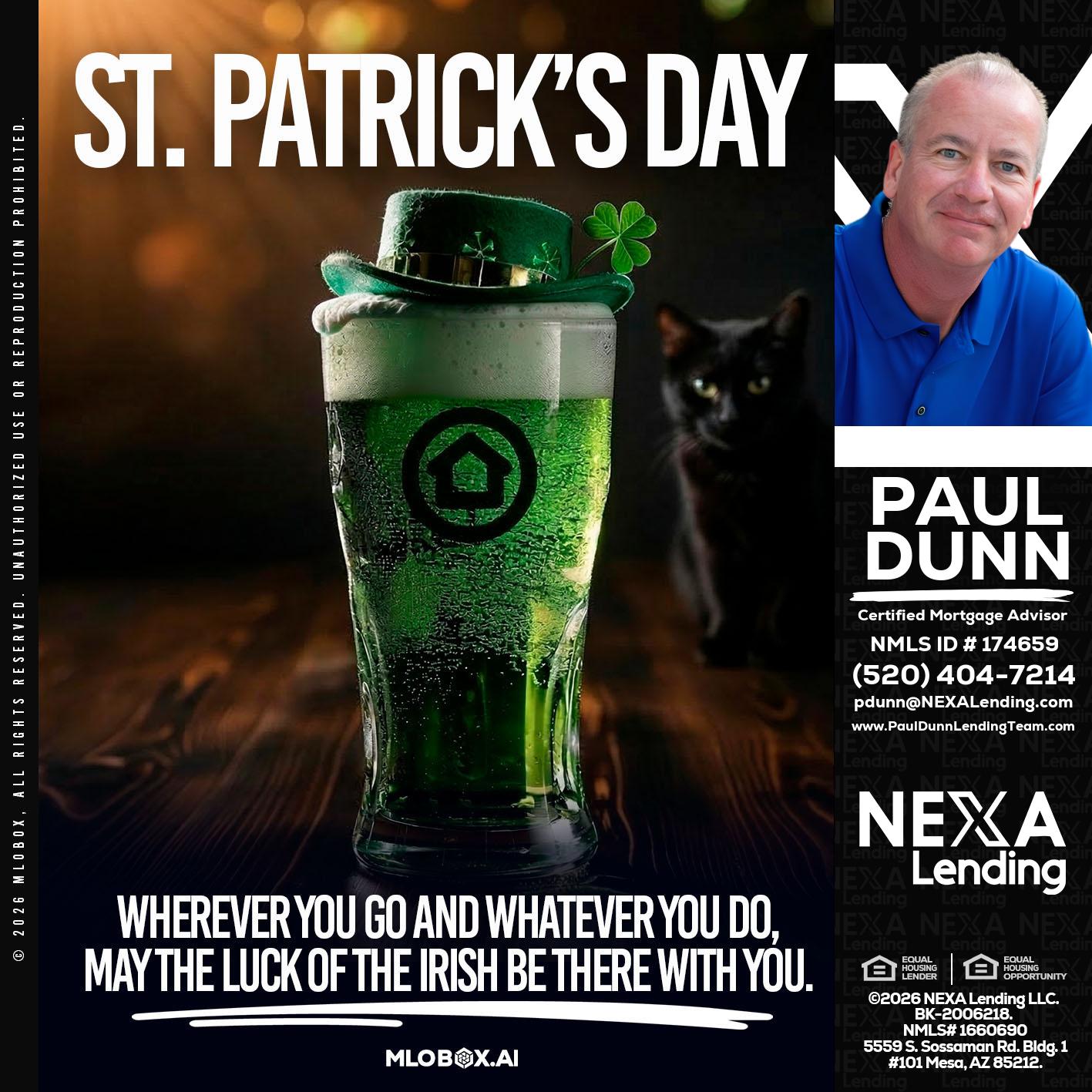 st. Patricks day - Paul Dunn -Certified Mortgage Advisor