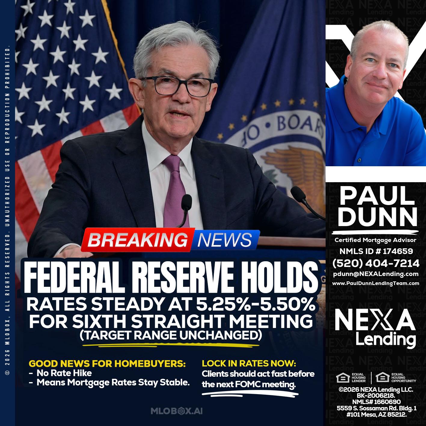 federal reserve - Paul Dunn -Certified Mortgage Advisor