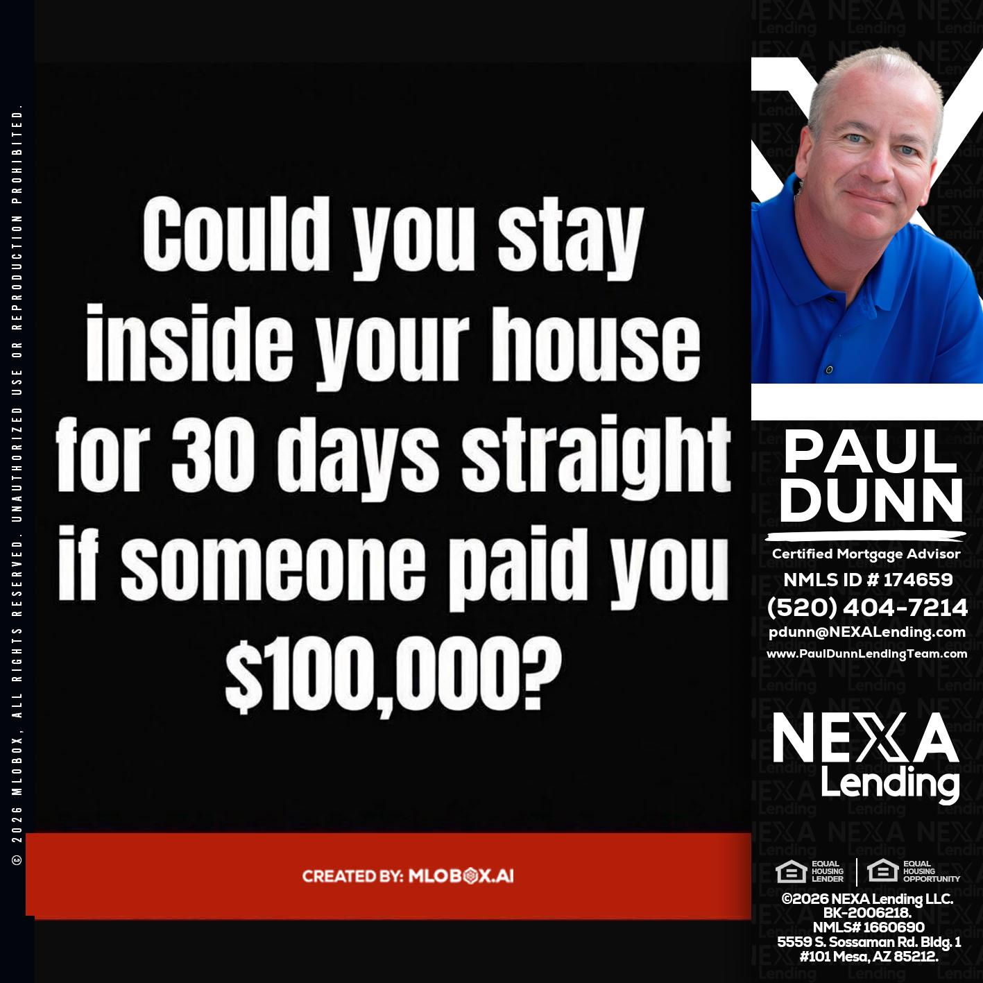 COULD YOU STAY - Paul Dunn -Certified Mortgage Advisor