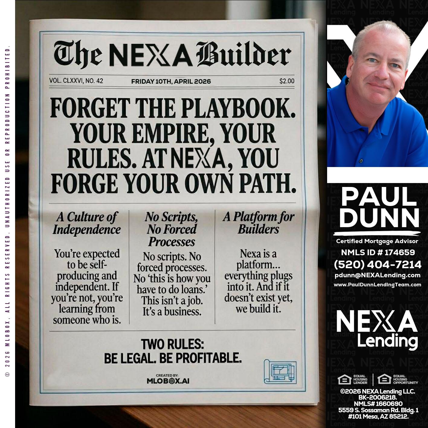 THE NEXA BUILDER - Paul Dunn -Certified Mortgage Advisor