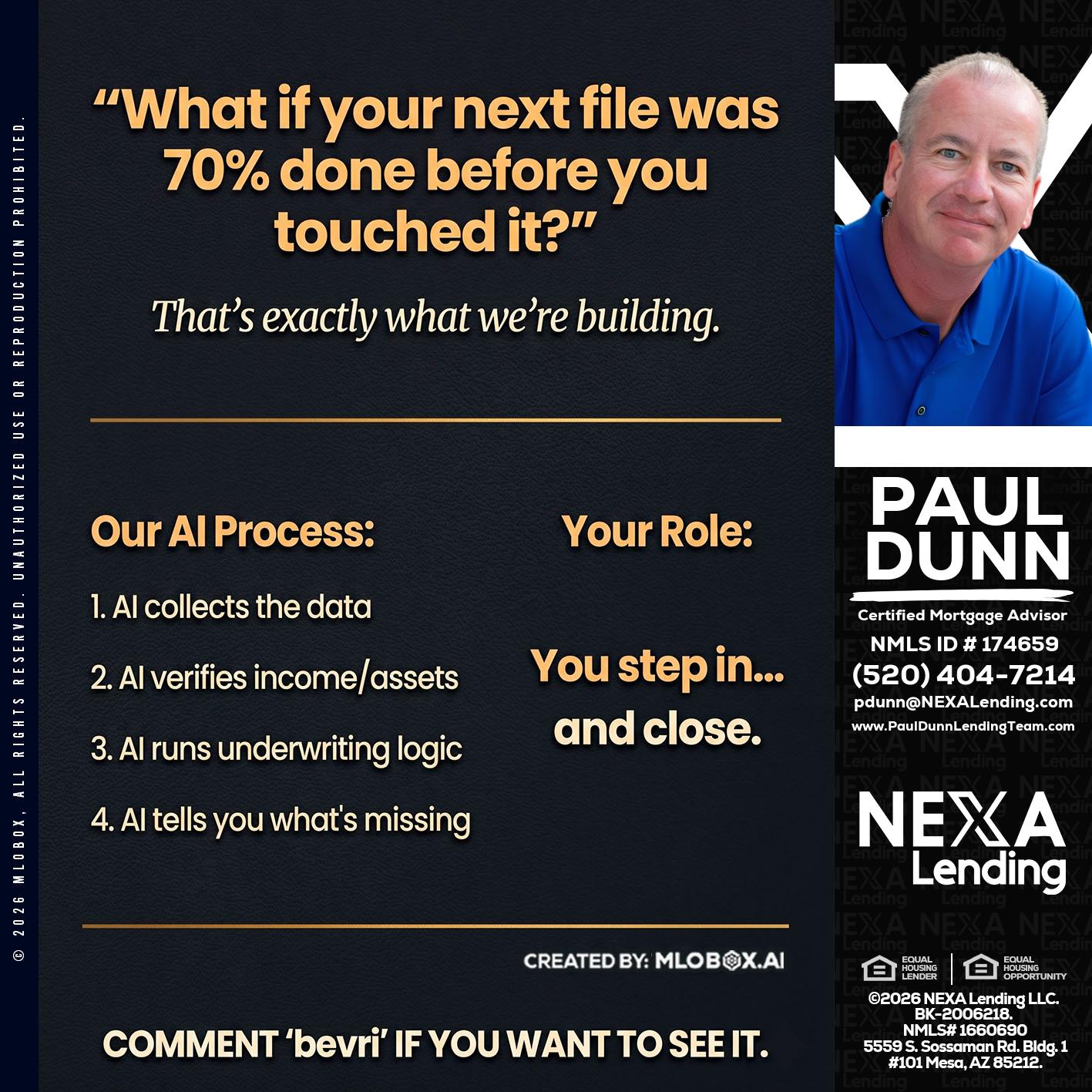 WHAT IF YOUR - Paul Dunn -Certified Mortgage Advisor