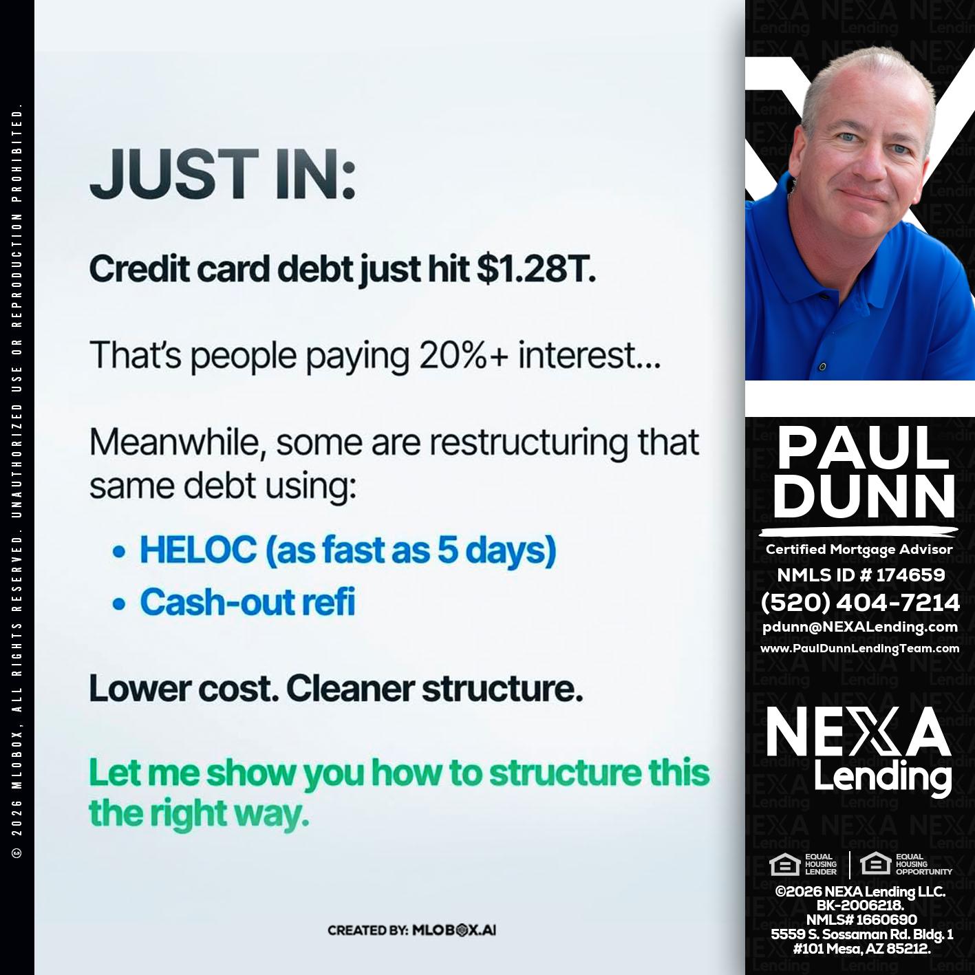 JUST IN - Paul Dunn -Certified Mortgage Advisor