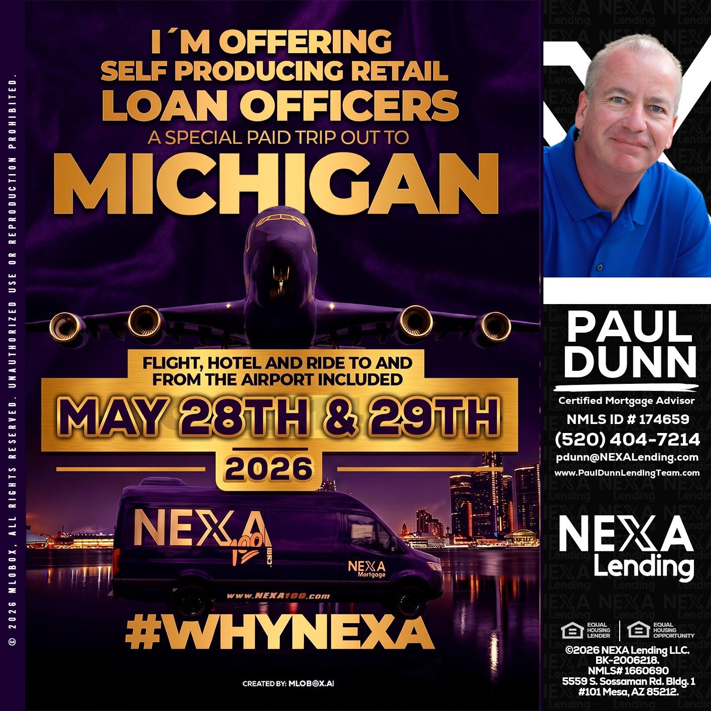 MICHIGAN - Paul Dunn -Certified Mortgage Advisor
