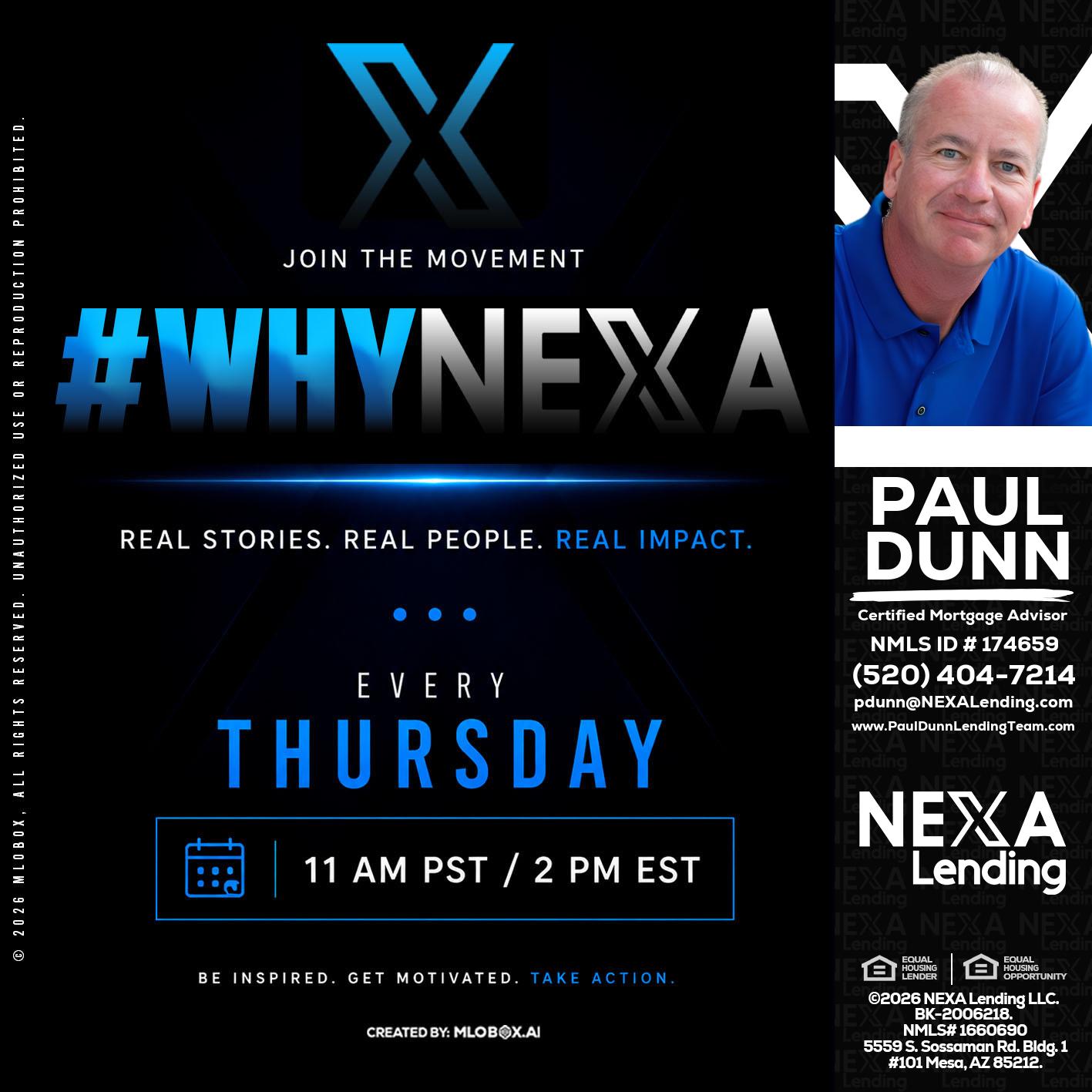 why NEXA - Paul Dunn -Certified Mortgage Advisor