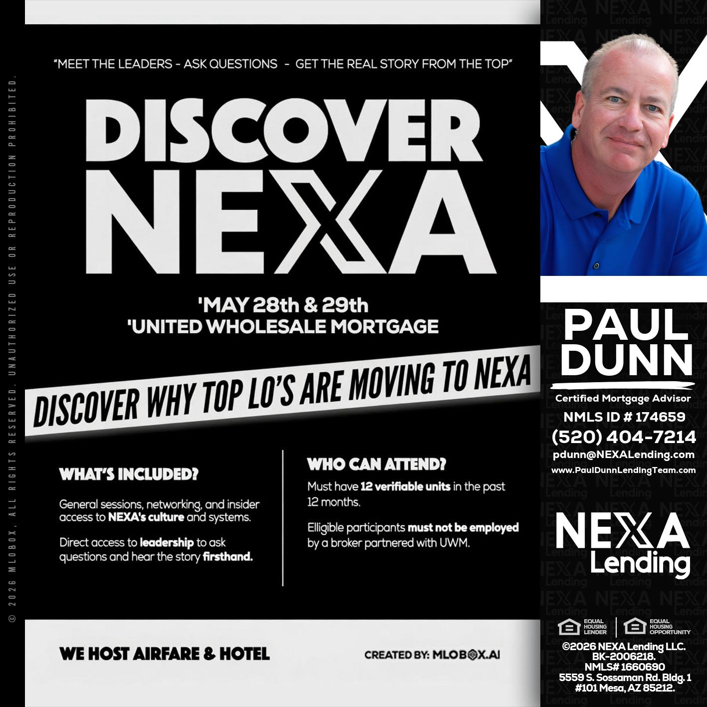 DISCOVER NEXA - Paul Dunn -Certified Mortgage Advisor